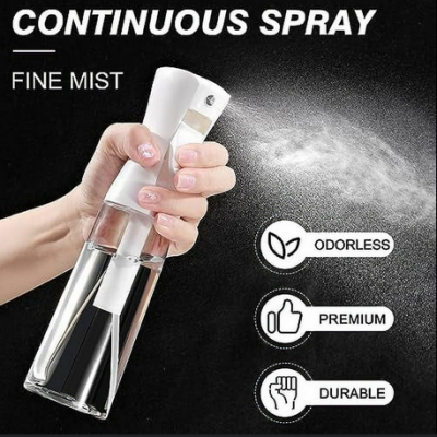 Hair Mist Spray Bottle - Ultra Fine Continuous Water Mister for Hairstyling, Cleaning, Plants, Misting & Skin Care